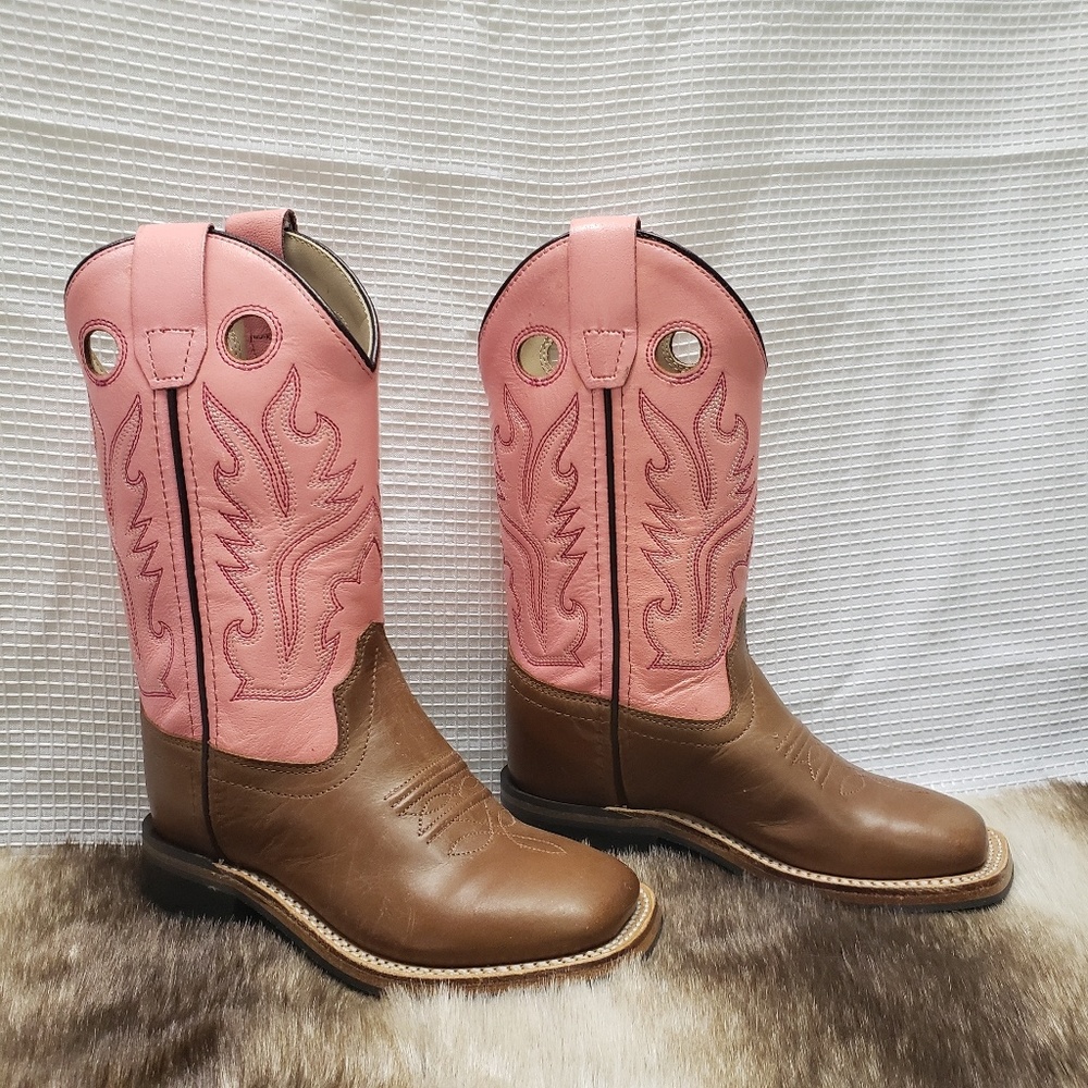 Girls Pink Old West Boots 10D